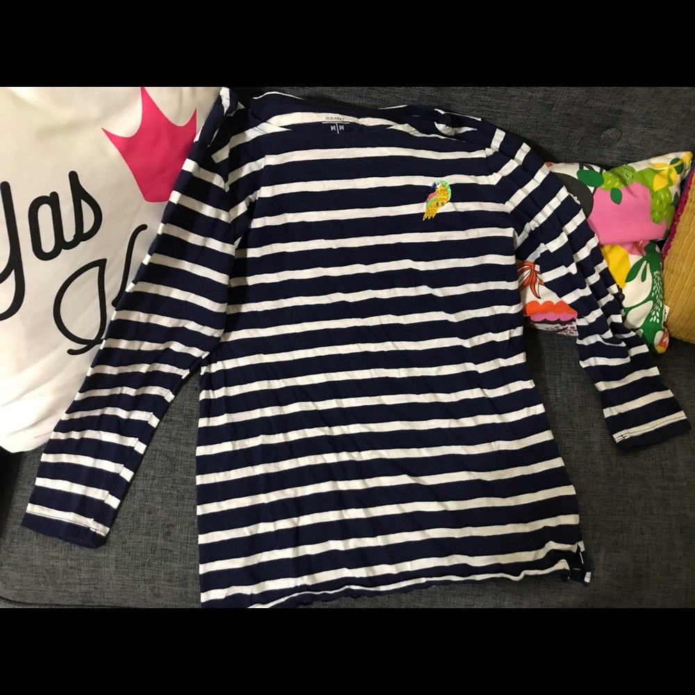 Old navy navy & white striped shirt - Picture 2 of 2
